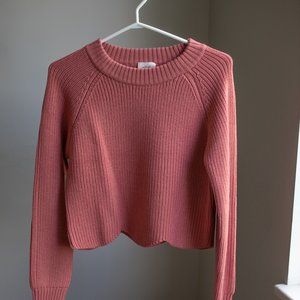 Aritzia Wilfred - Rose Cropped/Scalloped Sweater